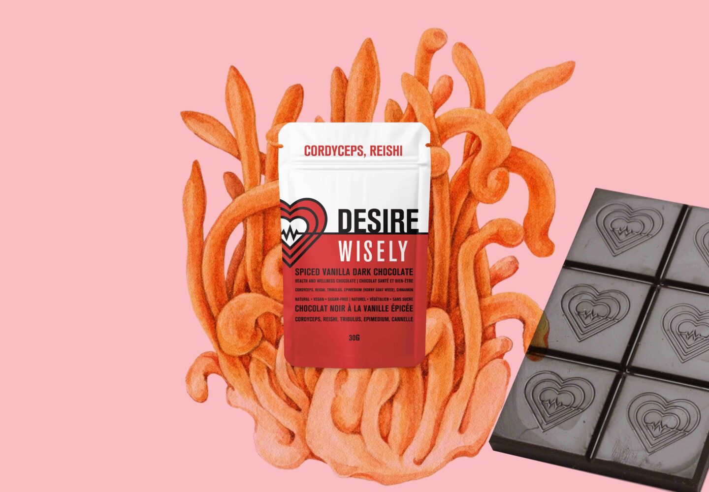 wisely functional mushroom adaptogenic chocolate desire cordyceps reishi 2