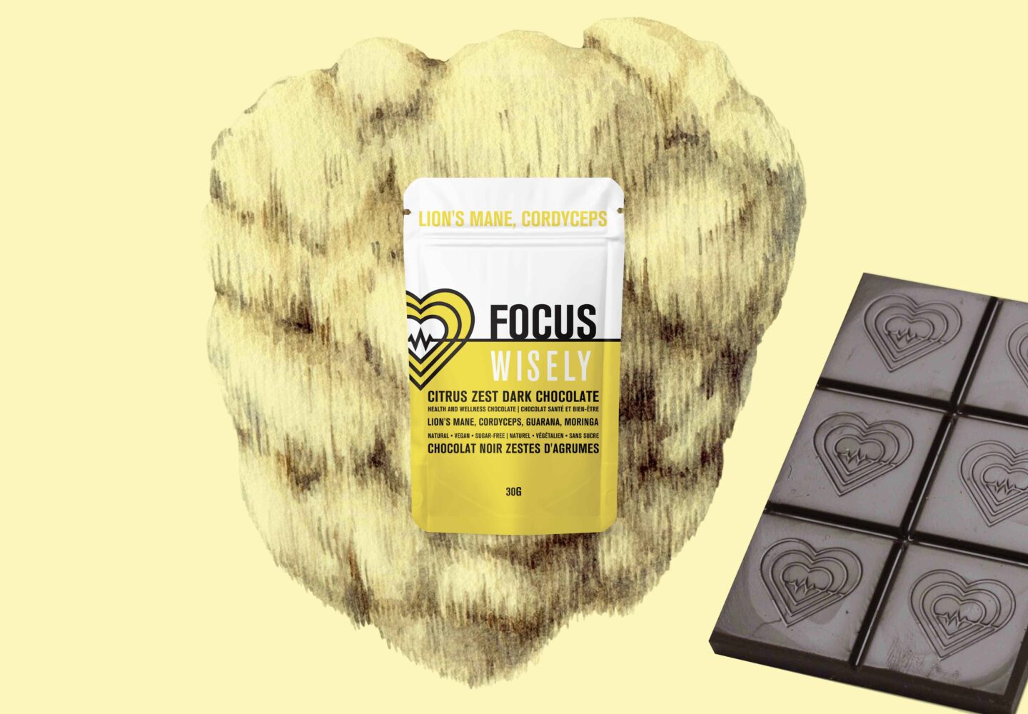 wisely functional mushroom adaptogenic chocolate focus lionsmane cordyceps 2