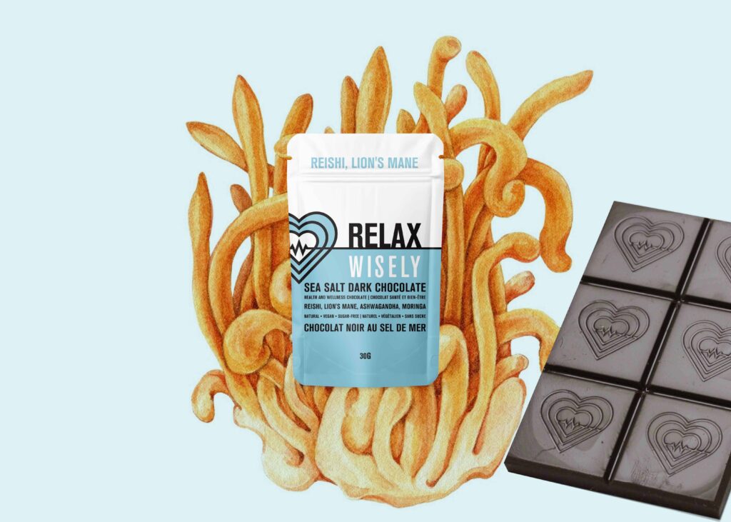 wisely functional mushroom adaptogenic chocolate relax reishi lionsmane 2