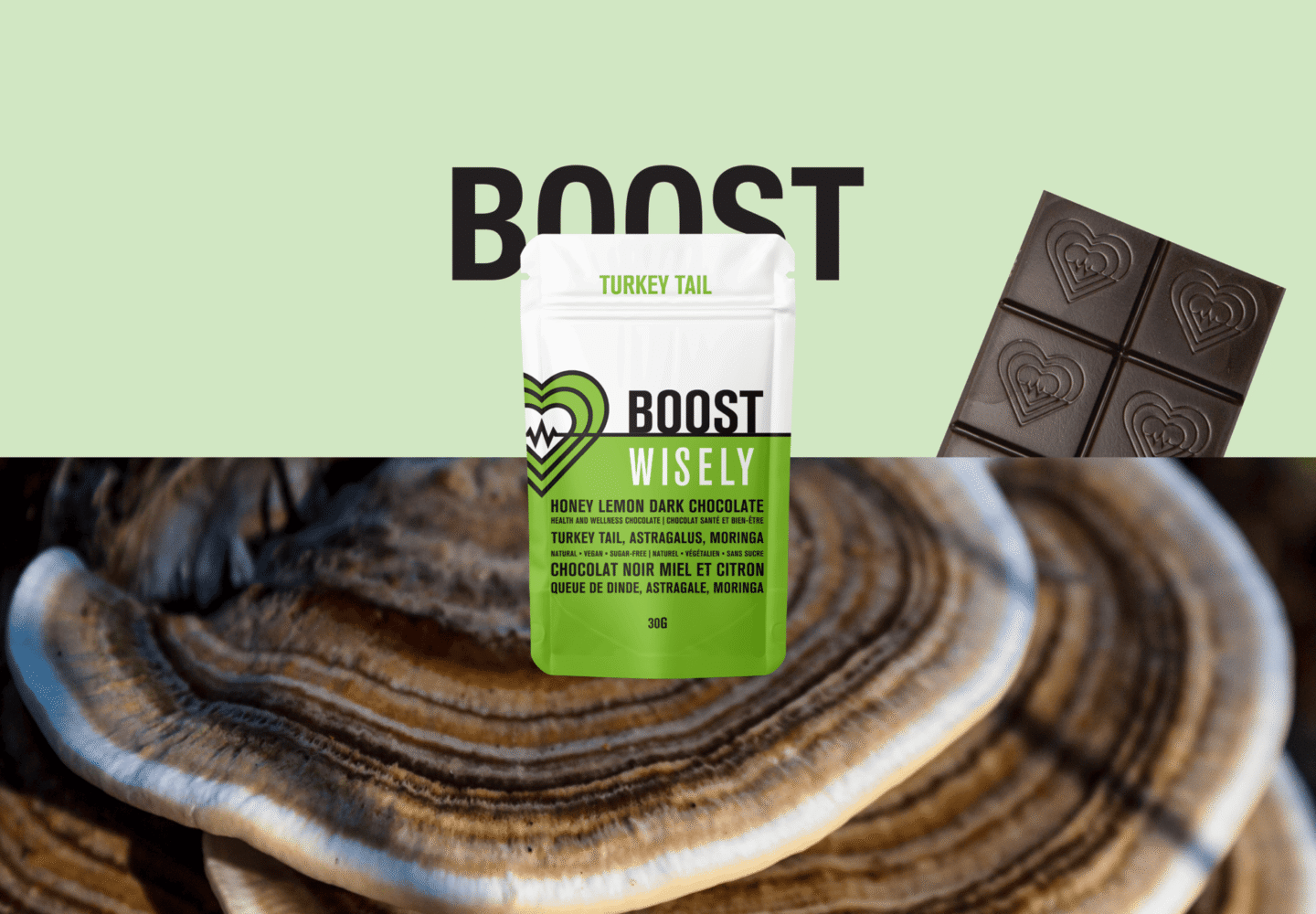 wisely functional mushroom adaptogenic chocolate boost cola de pavo 001