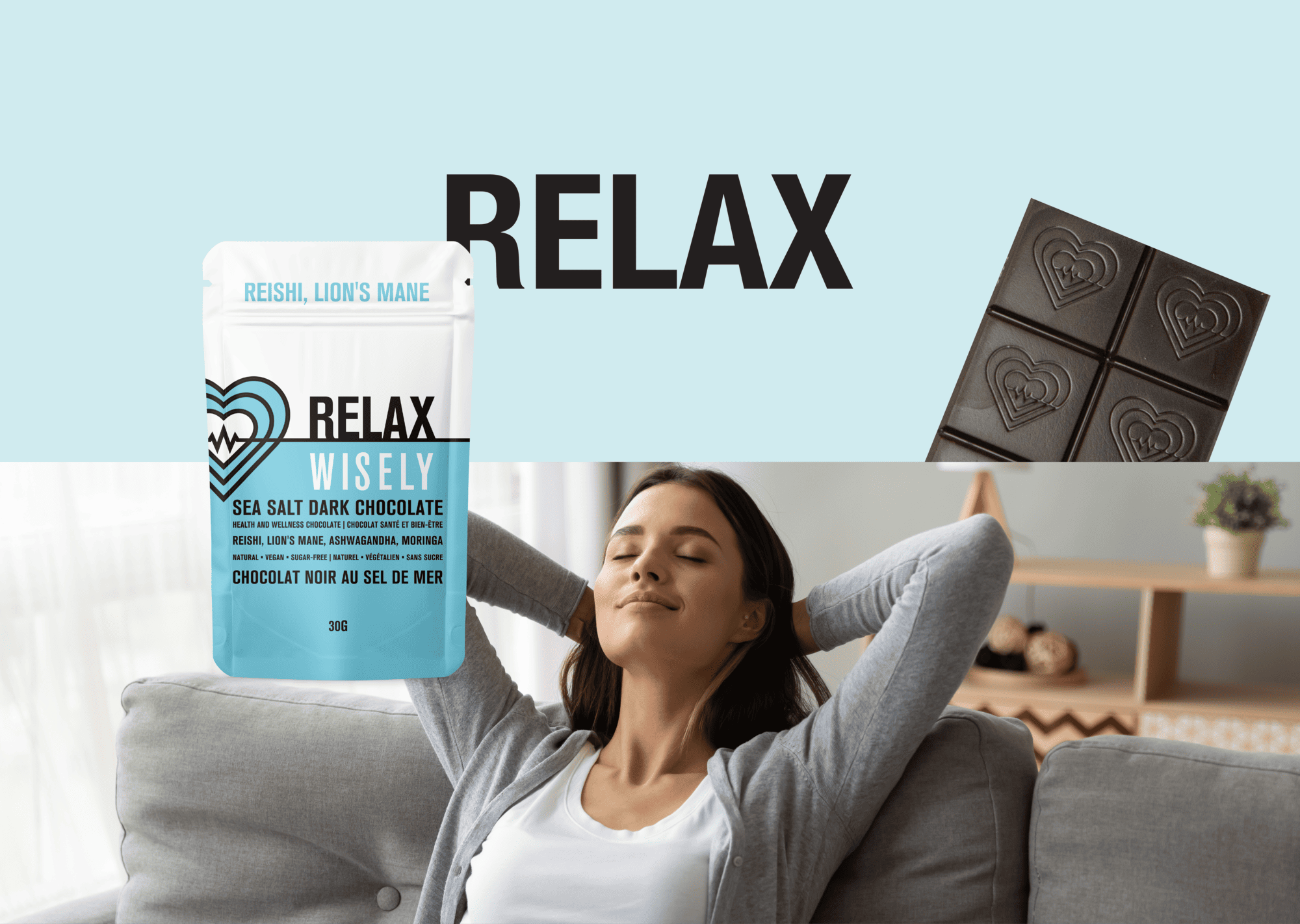 wisely functional mushroom adaptogenic chocolate relax reishi lionsmane 001