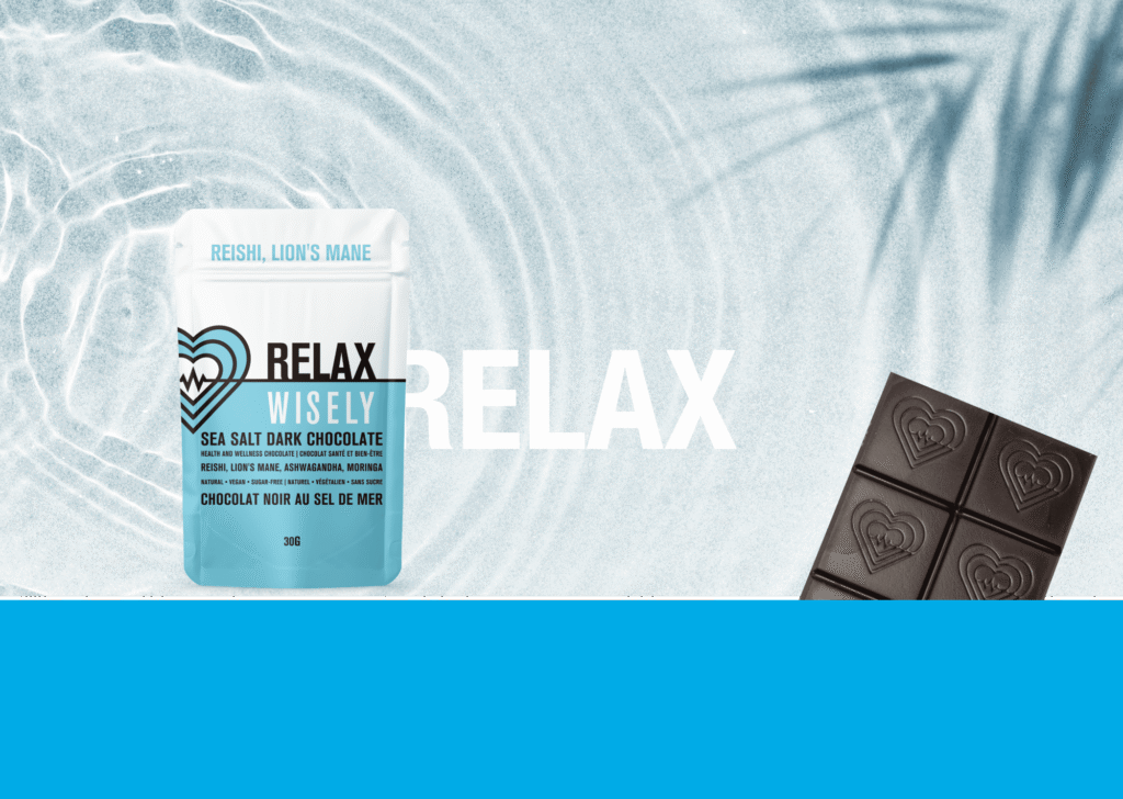 The mind-body balance: how RELAX sea salt dark chocolate harmonizes your well-being 5 wisely functional mushroom adaptogenic chocolate relax reishi lionsmane 004